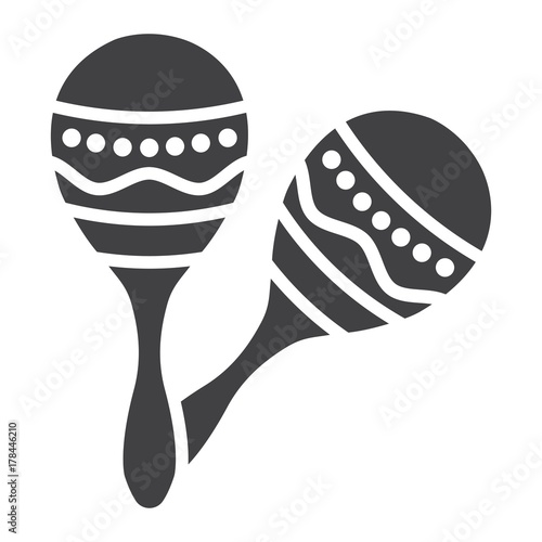 Mexican maracas glyph icon, music and instrument, sound sign vector graphics, a solid pattern on a white background, eps 10.