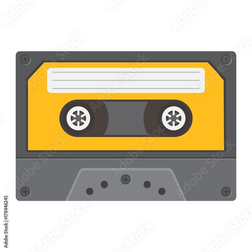 Audio cassette flat icon  music and instrument  sound sign vector graphics  a colorful solid pattern on a white background  eps 10.