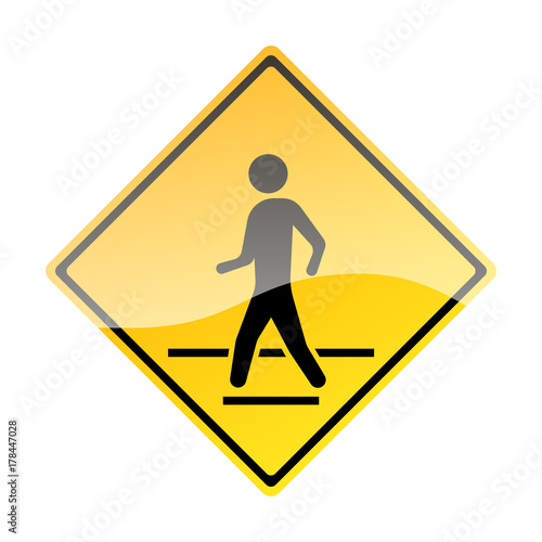 Pedestrian Traffic Sign isolated on white background. Vector illustration.