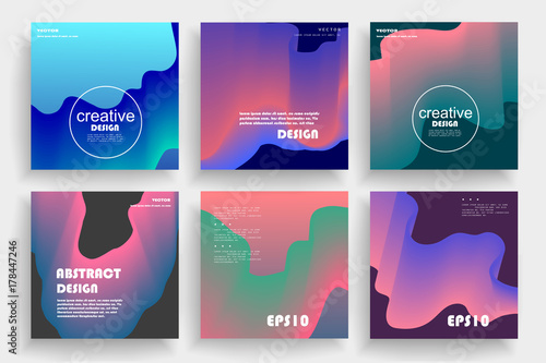 Modern abstract covers set. Abstract shapes composition. Futuristic minimal design. Eps10