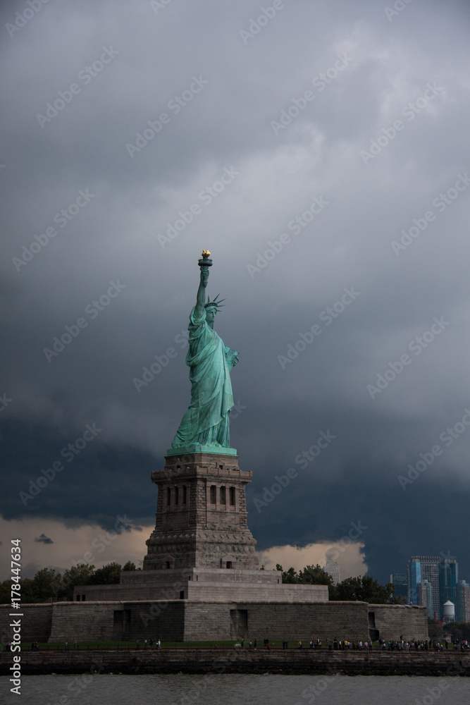 Fototapeta premium Postcard from New York: Statue of Liberty, Liberty Island
