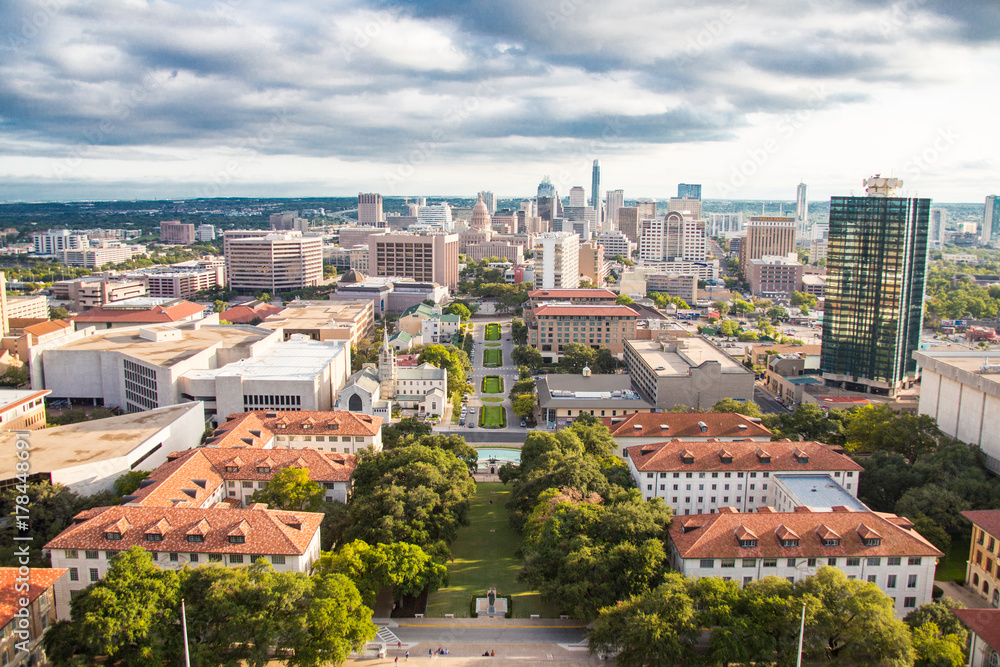 Aerial View of downtown Austin, Texas