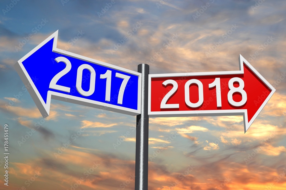 Obraz premium 2018 New Year illustration