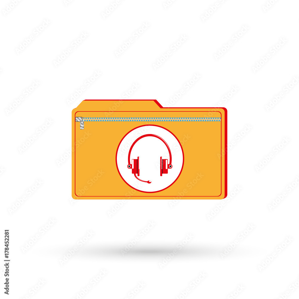 Electronic folder for music files. Vector icon. Electronic folder for music files. Vector icon.
