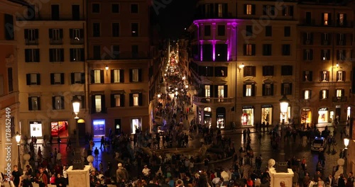 Rome, Italy - october 21, 2017 : Spain Square via condotti street 4k real video photo