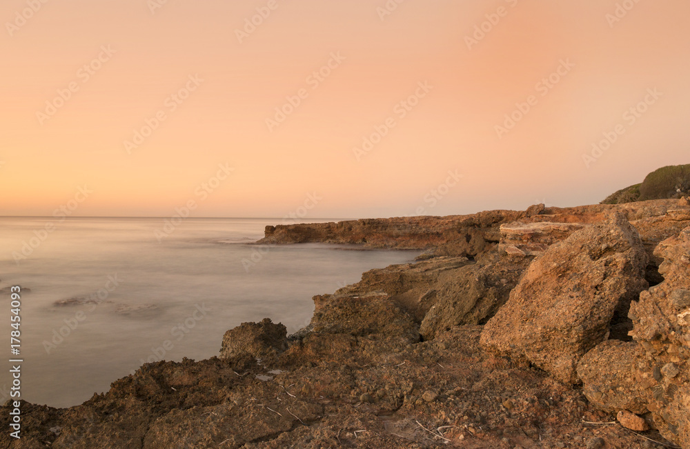 The coast of Oropesa del Mar at a sunrise The coast of Oropesa del Mar at a sunrise