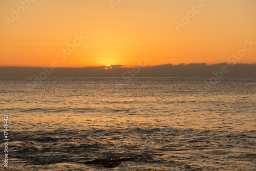 The coast of Oropesa del Mar at a sunrise