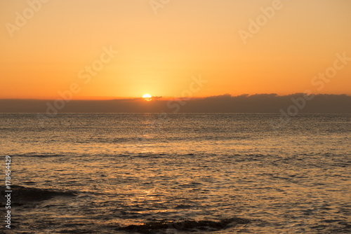 The coast of Oropesa del Mar at a sunrise