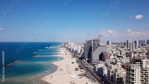 Tel Aviv coastline and skyline as seen from The Mediterranean sea. © STOCKSTUDIO