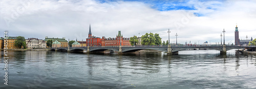 Panoramic view on the Vasabron bridge, Stockholm, Sweden.