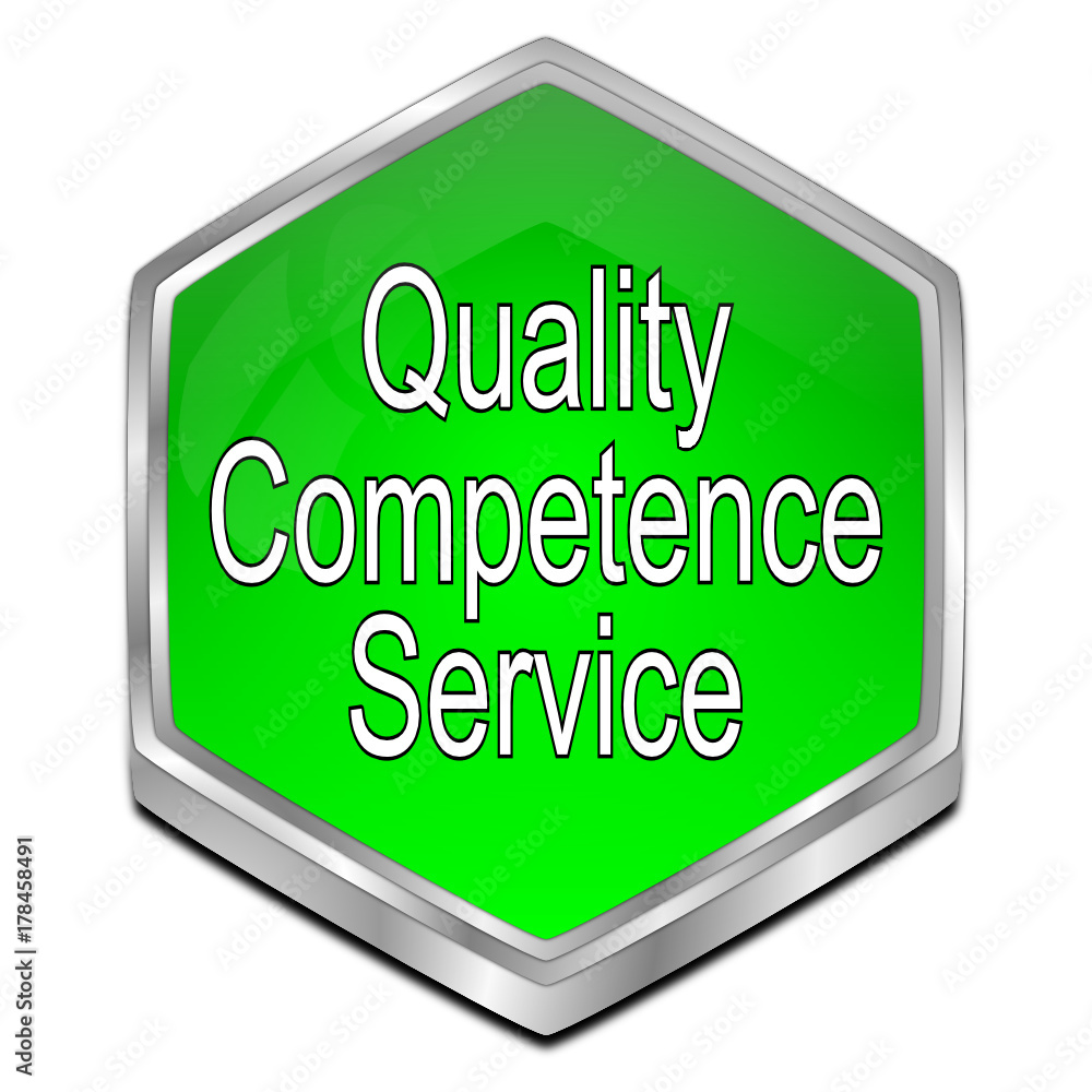 Quality Competence Service Button - 3D illustration Quality Competence Service Button - 3D illustration