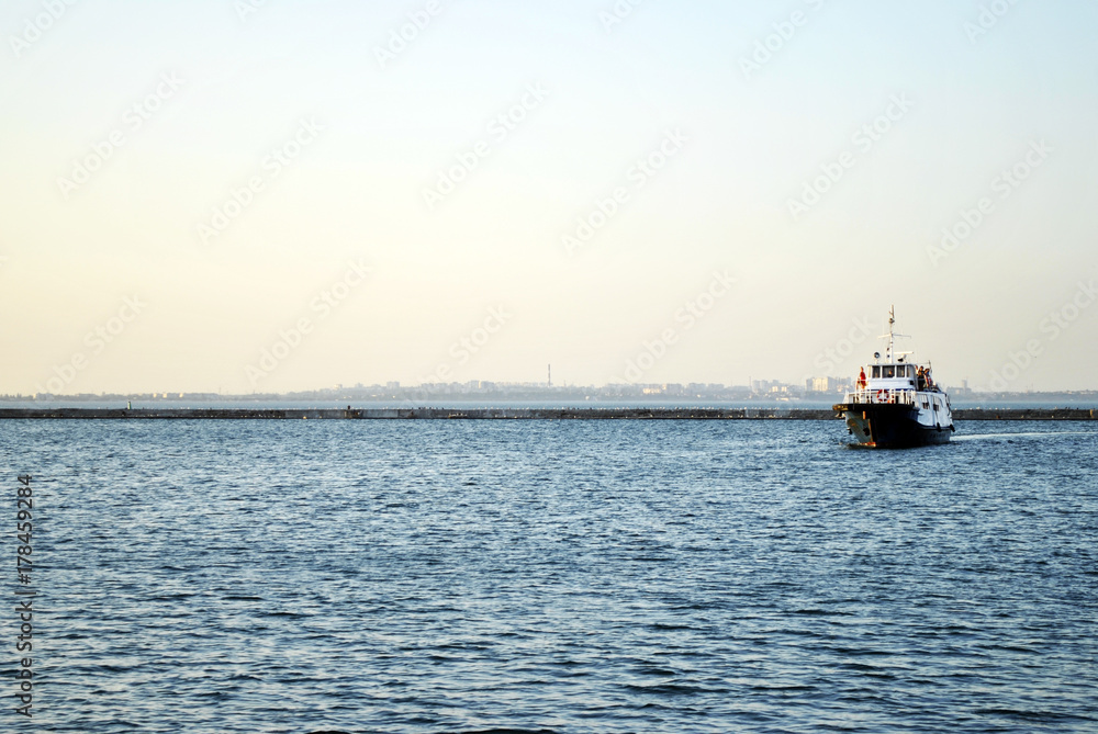 floating ship in the sea