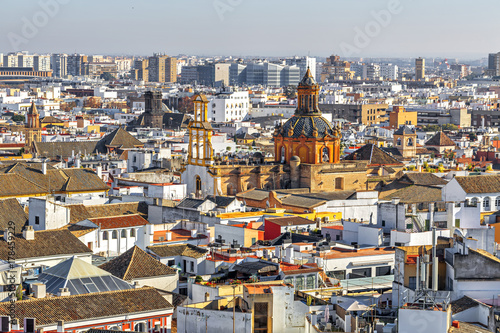 View of Seville from the Giralda Cathedral tower. Seville  Sevilla   Andalusia  Southern Spain.