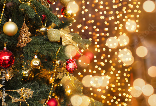 christmas decorative gifts toys and fire in background holiday concept