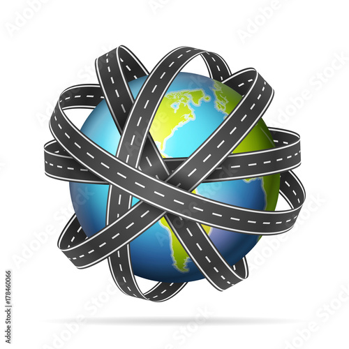 World globe roads