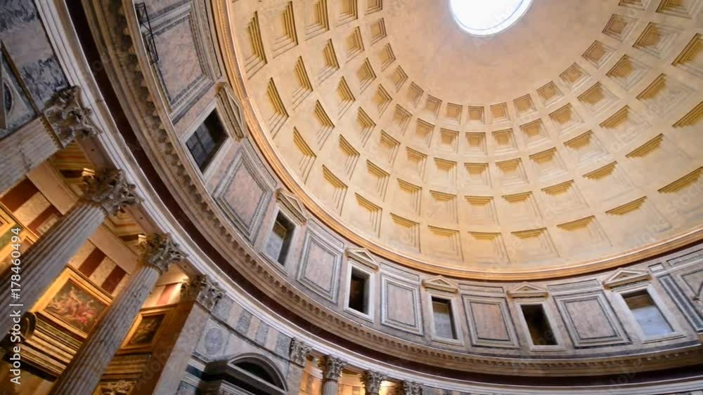 Panoramic view of Pantheon-inside interior in Rome, Italy. Panoramic view of Pantheon-inside interior in Rome, Italy.