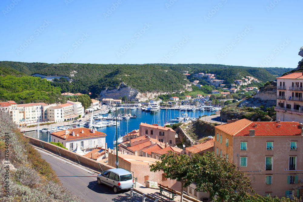 Bonifacio cityscape, Corsica, France.