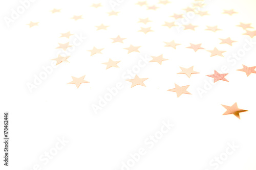 Colorful shiny stars on a white background  copy space