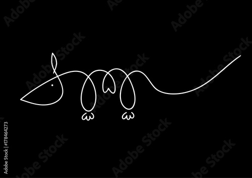 Black outlined mouse looking alert-vector drawing.