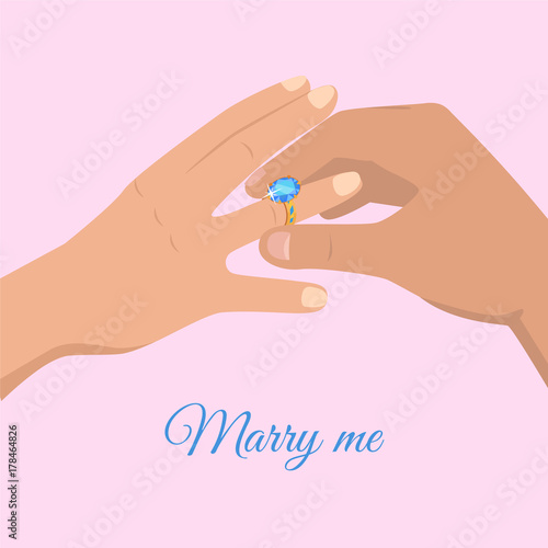 Proposal from Young Man Marry Me Cartoon Drawing