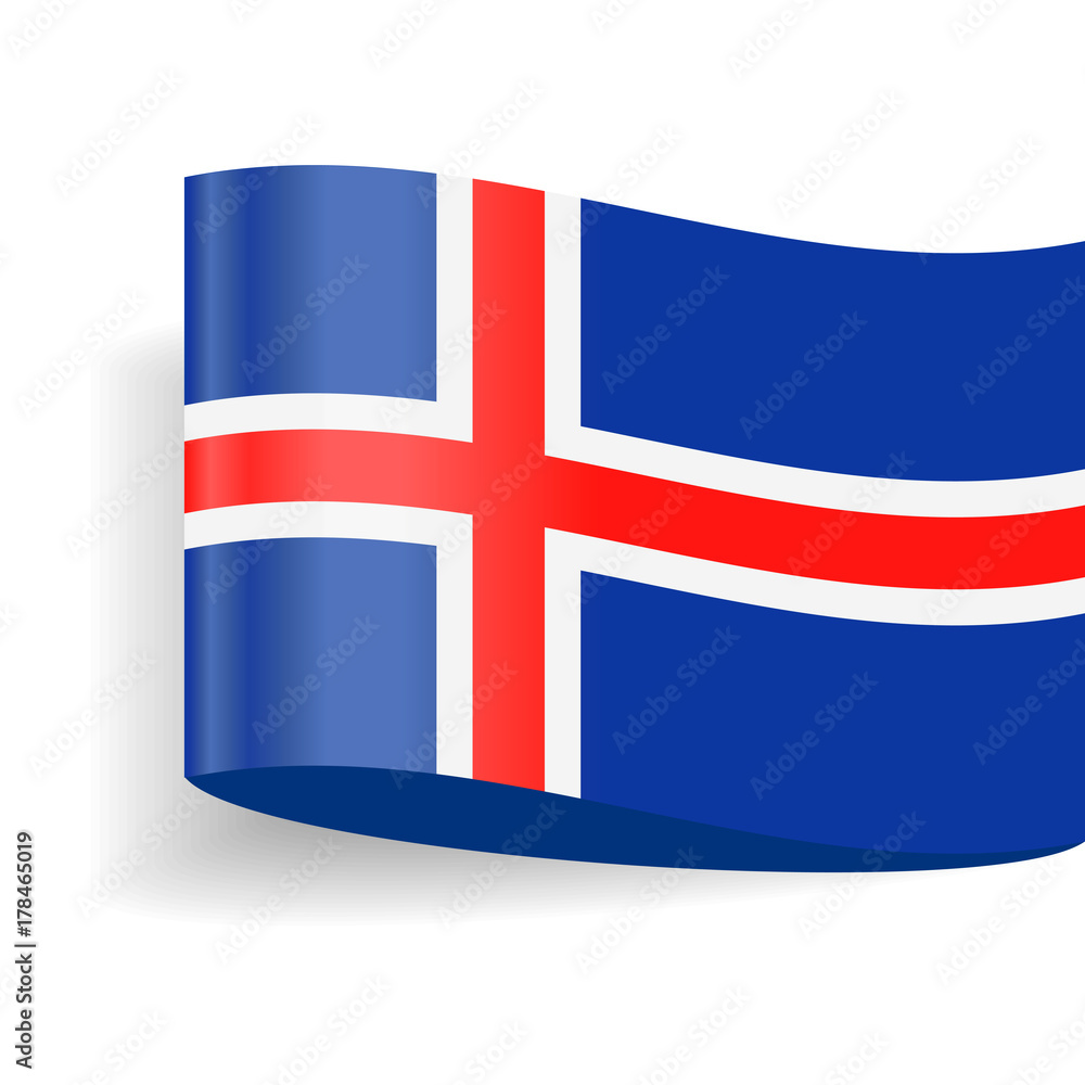 Obraz premium Iceland Flag Vector Label Tag Icon