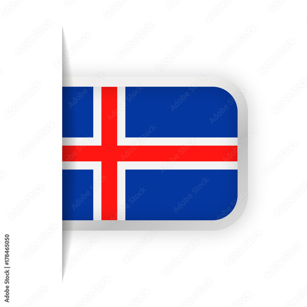 Obraz premium Iceland Flag Vector Bookmark Icon