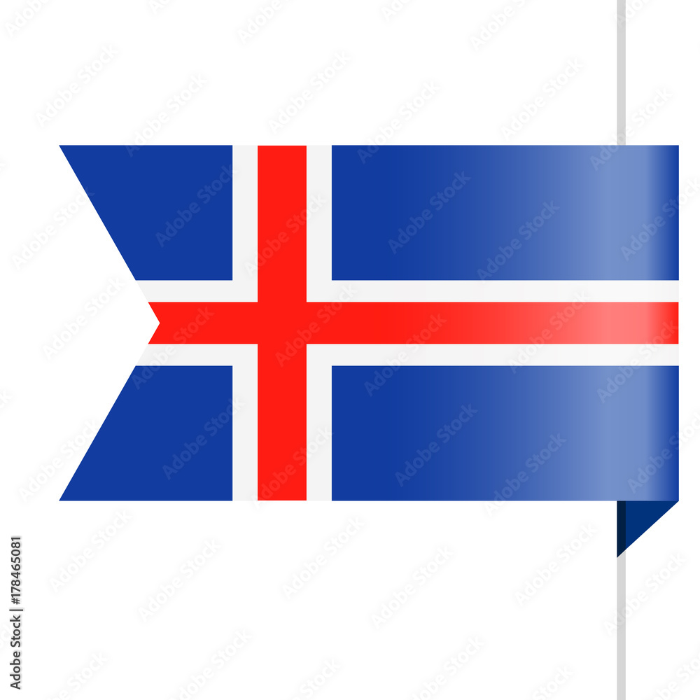 Obraz premium Iceland Flag Vector Bookmark Icon