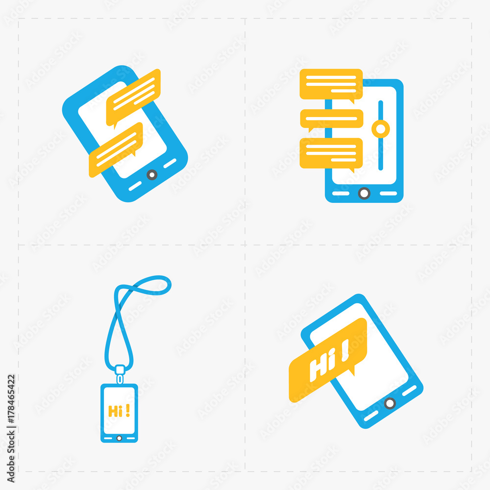 Modern colorful flat social icons set on white Background Modern colorful flat social icons set on white Background