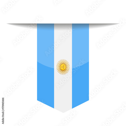 Argentina Flag Vector Bookmark Icon
