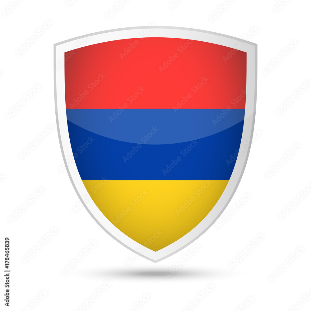 Armenia Flag Vector Shield Icon Armenia Flag Vector Shield Icon