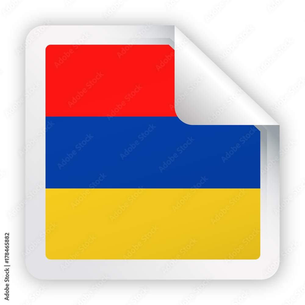 Armenia Flag Vector Square Corner Paper Icon Armenia Flag Vector Square Corner Paper Icon