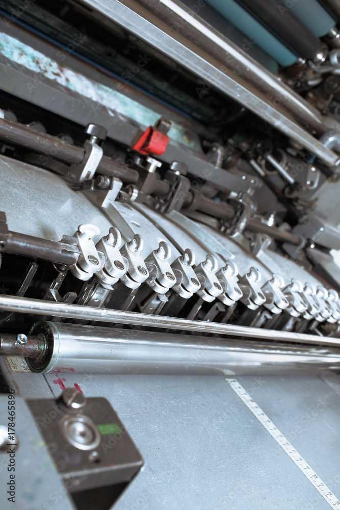 Part of printing unit, technological background Part of printing unit, technological background