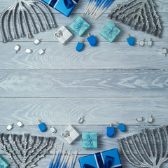 Hanukkah background with menorah