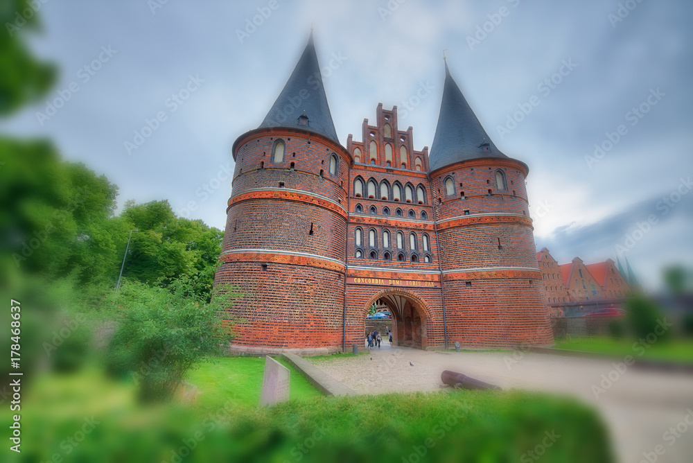 Holstentor Gate in Lubeck, Germany