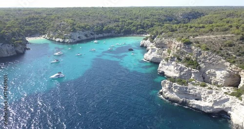 Amazing beach Aerial View in Menorca (Baleares) photo