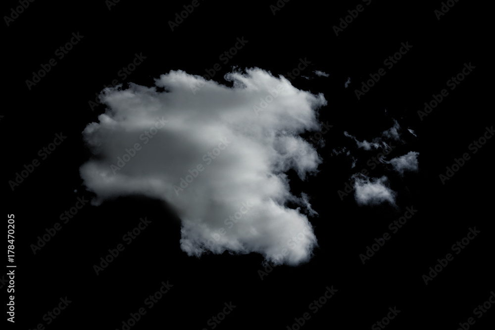 White cloud isolated on black background White cloud isolated on black background