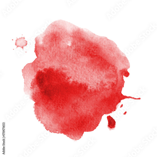 Blood splatter painted vector isolated on white for halloween design Red dripping blood drop watercolor