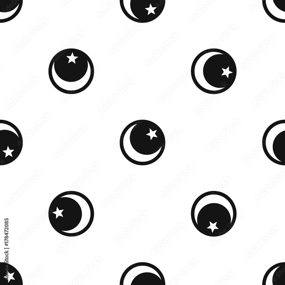 Crescent and star pattern seamless black Crescent and star pattern seamless black