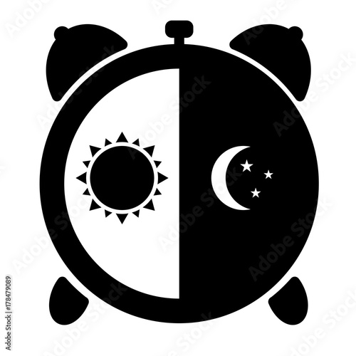 Day and night alarm clock. Vector illustration