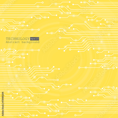 Vector circuit board illustration. Abstract technology