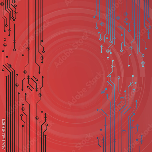 Vector circuit board illustration. Abstract technology