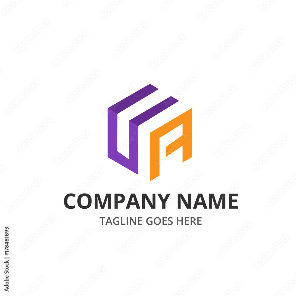 U A Letter Cube Logo and Icon Element Template U A Letter Cube Logo and Icon Element Template