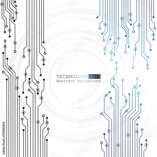 Vector circuit board illustration. Abstract technology