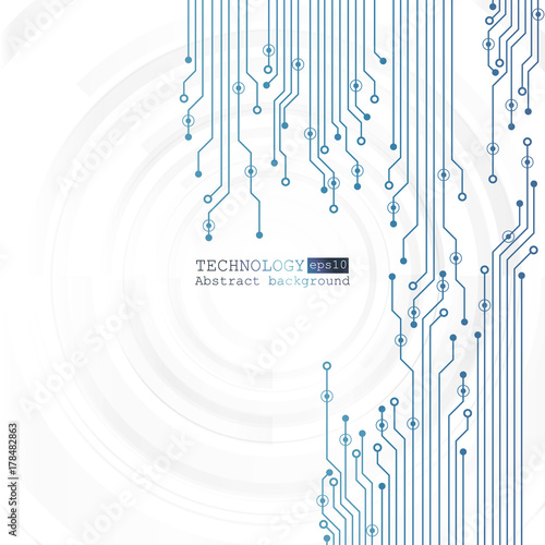 Vector circuit board illustration. Abstract technology