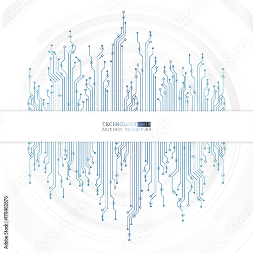 Vector circuit board illustration. Abstract technology