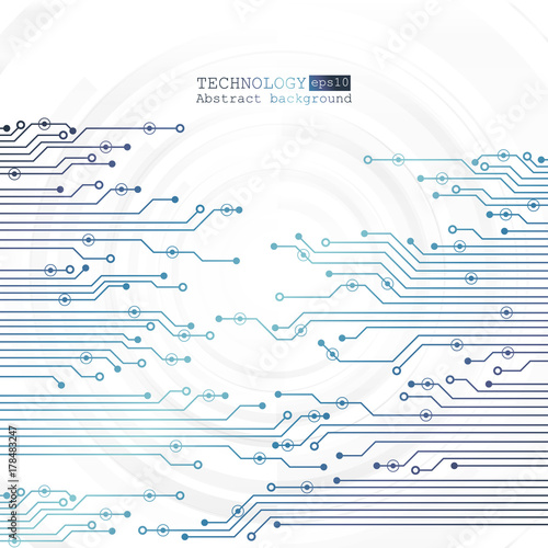 Vector circuit board illustration. Abstract technology