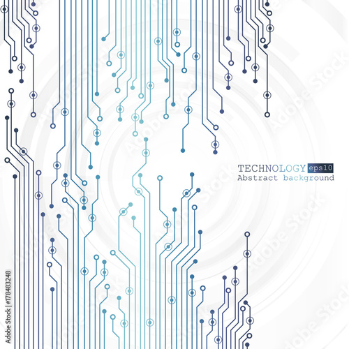 Vector circuit board illustration. Abstract technology