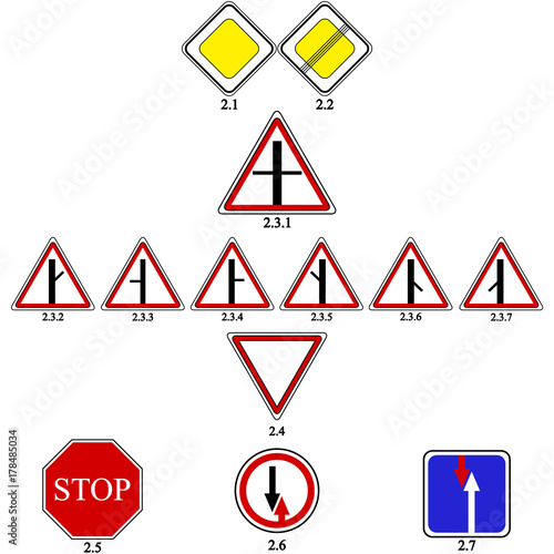 Free Download road signs of a priority. vector image - GFXLoad