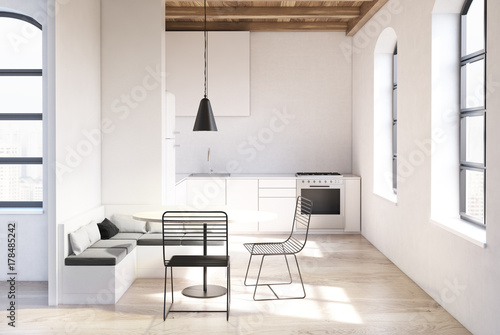 Luxury kitchen and living room interior © ImageFlow