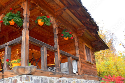 Cells of the monks in Saint Ana-Rohia Monastery, Maramures, Romania photo